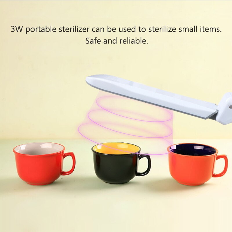 3W Portable Ultraviolets Lamps Disinfection Mobile Home Hospital Germicidal Bulb Lamp Air Water Uvc Disinfection Light
