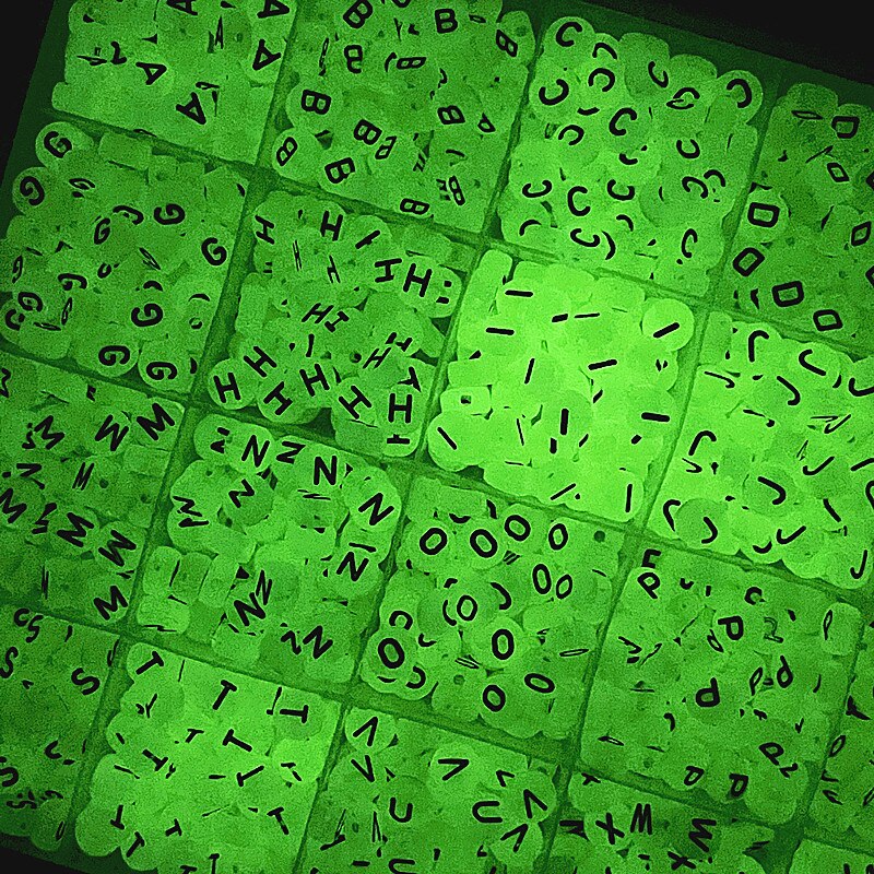 100 Uds. Cuentas luminosas de A-Z de 7x4mm, cuentas con letras, cuentas espaciadas acrílicas para fabricación de joyería, pulsera de dijes DIY