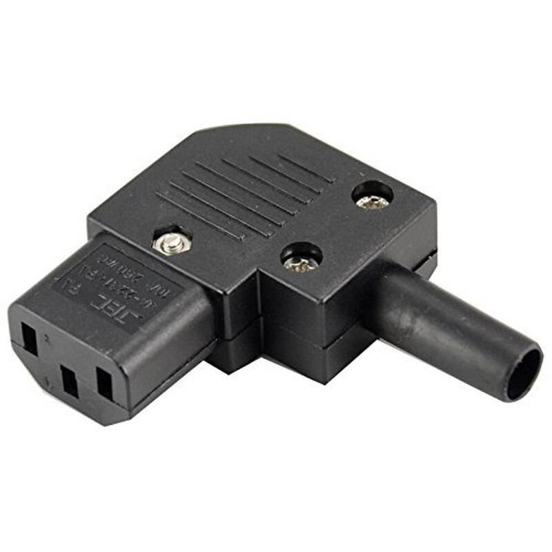 C13 Right IEC320 C13 Right Angle Horizontal Connector 125V-250V C13 90 Degree Plug Connector AC Power Adapter Wiring Plug
