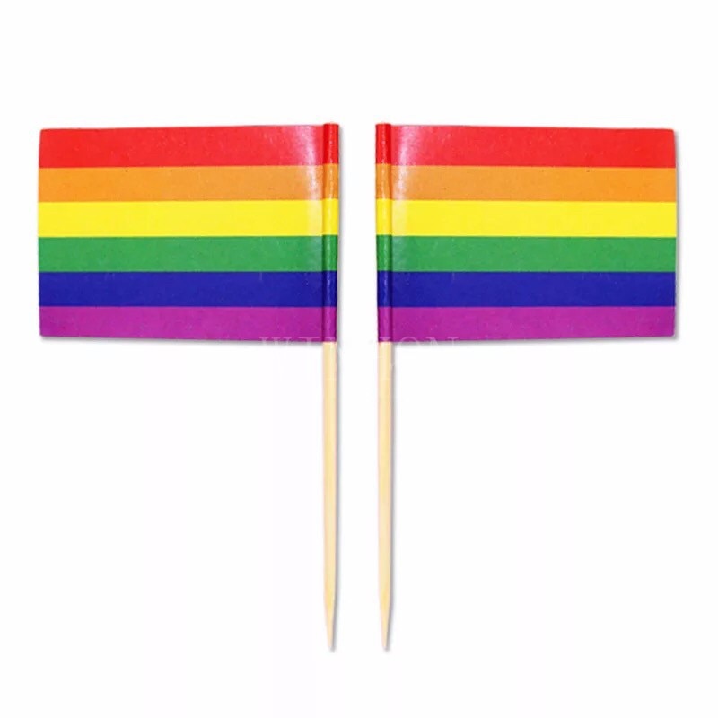 Mini sateenkaarilippu hammastikku lippu 50 kpl/pussi lesbo gay pride lgbt transsukupuolinen panseksuaali biseksuaali velisuhde