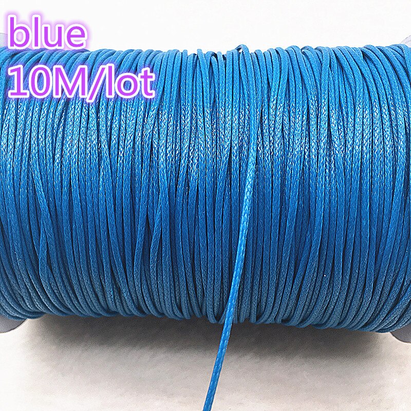 10M Durchmesser 1,0mm Gewachste Baumwolle Schnur Gewachst Gewinde Schnur String Strap Halskette Seil Bead Für Schmuck Machen DIY armband: 17blue