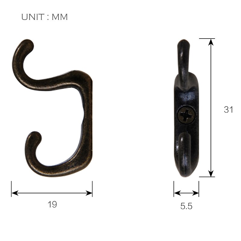 Zink legering materiale antik bronze farve halskæde osv smykker mini lille dobbelt/dobbelt krog holder