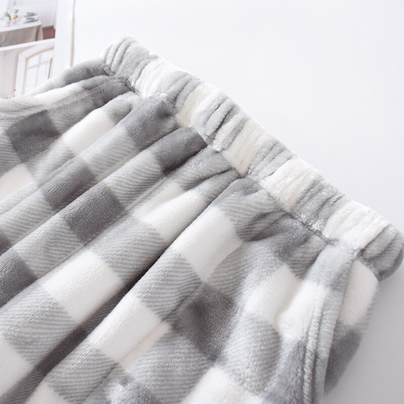 Herfst En Winter Flanel Mannen Plaid Broek Plus Fleece Warm Single Stuk Homewear Broek Slaap Slijtage Broek voor Mannen