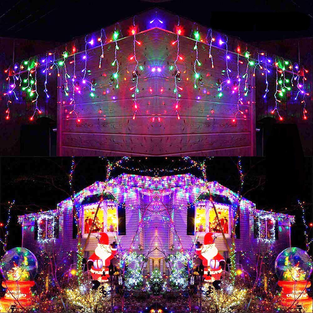 Julelys utendørs dekorasjon led gardin istap lys 5 meter henge 0.4-0.6m års bryllup fest krans lys