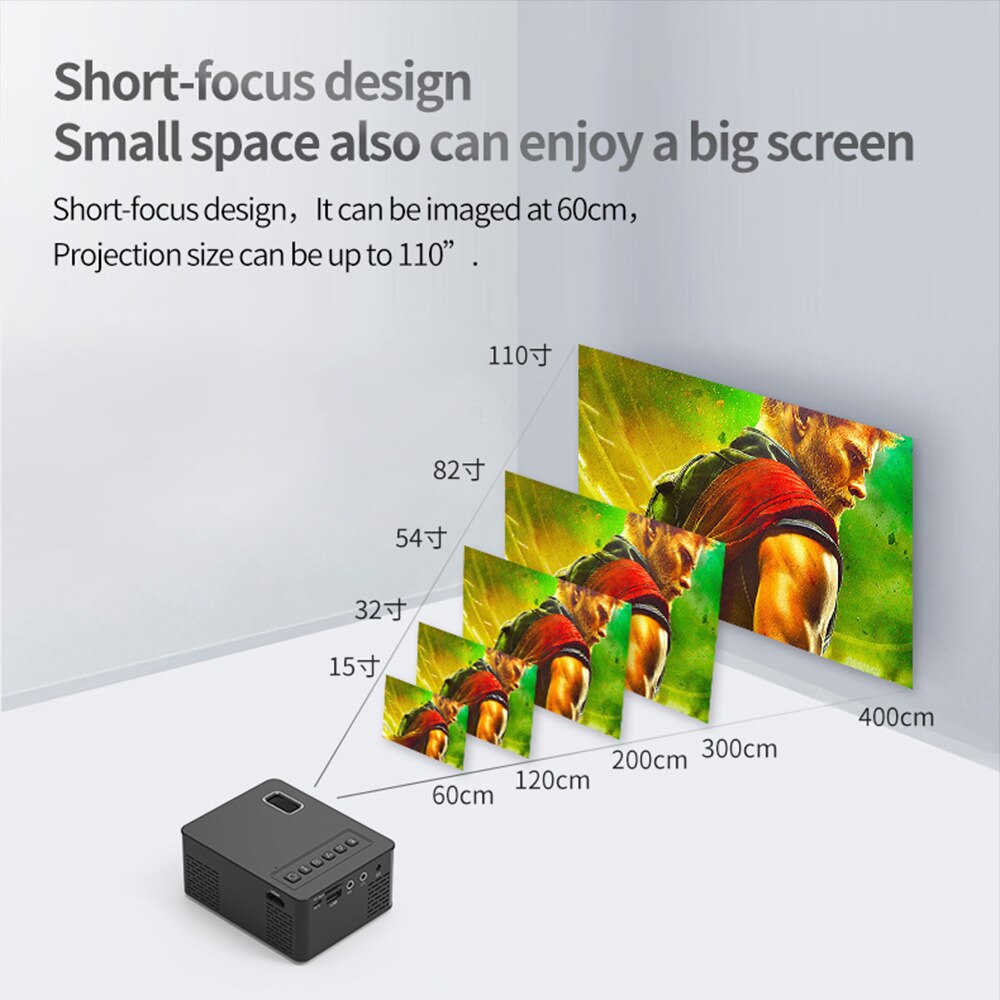 Mini Projector Support 1080P Full HD Projector LCD LED Home Theater Projector 600 Lumens Outdoor Home HDMI/USB/AV