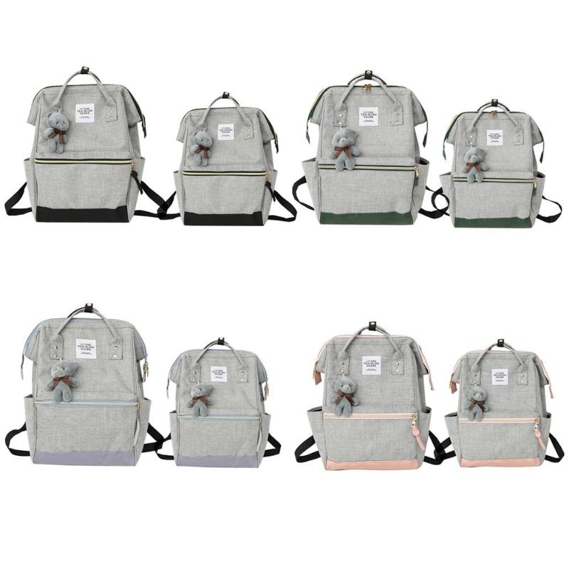 Mochila escolar feminina, 2 tamanhos, estilo coreano, de lona, para laptop, sacos de viagem