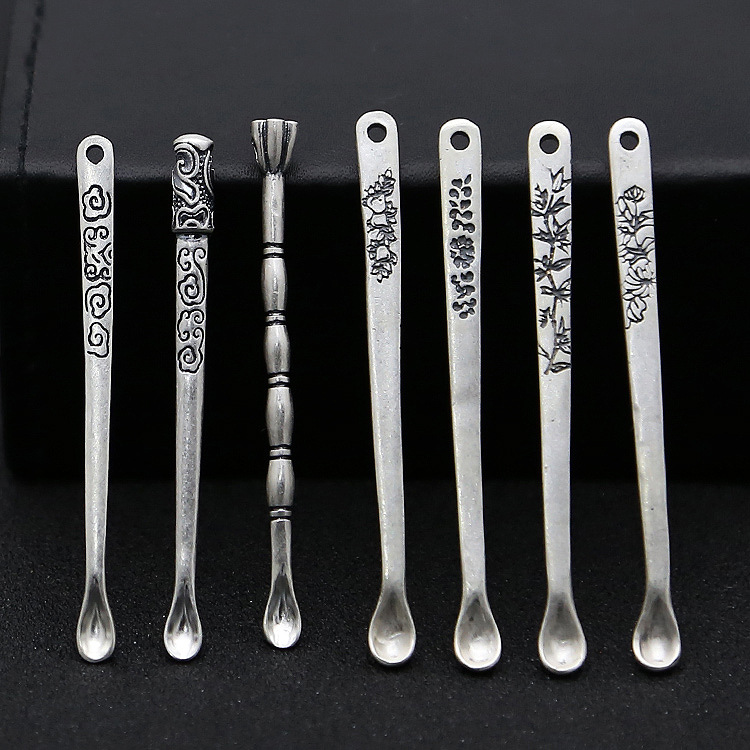 S990 Foot Silver Accessories Fine Silver Ear Pick Lotus Xiangyun Personal Nursing Care Ear Spatula Pendant