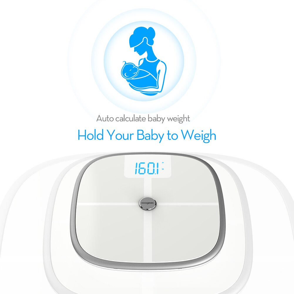 Smart Health Scale Bluetooth WiFi Sync Measures BMI BMR Visceral Fat Weight Body Fat Water 150kg Weight Capacity Weighing Scales