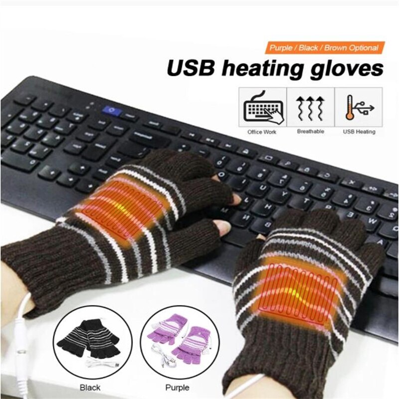 Usb Verwarmde Handschoenen Winter Thermische Handwarmer Elektrische Verwarming Handschoen Huishoudelijke Levert Indoor Kantoor Bike Fietsen Handschoen 5V