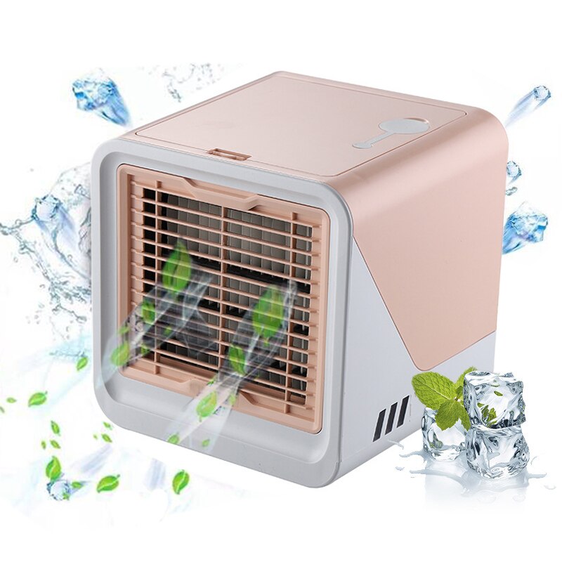 Mini Usb Air Cooler Draagbare Airconditioner Luchtbevochtiger Luchtreiniger Desktop Air Koelventilator Luchtkoeler Ventilator Voor Office: Pink