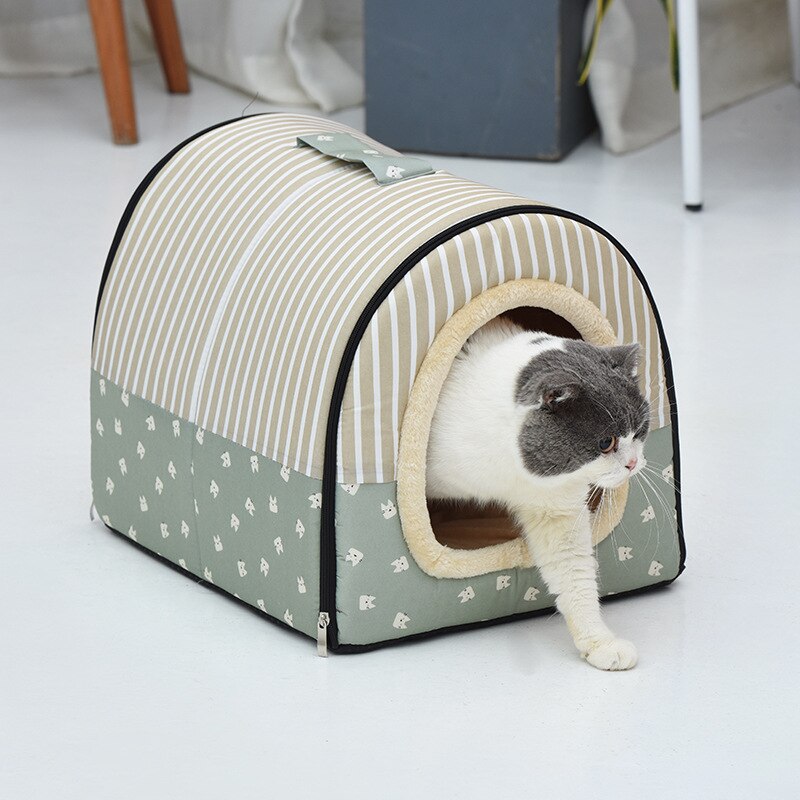 Cama de cachorro de inverno quente canil para animais de estimação ninho de cachorro gato saco de dormir cama para casa de cachorro para gatos: 1 / M