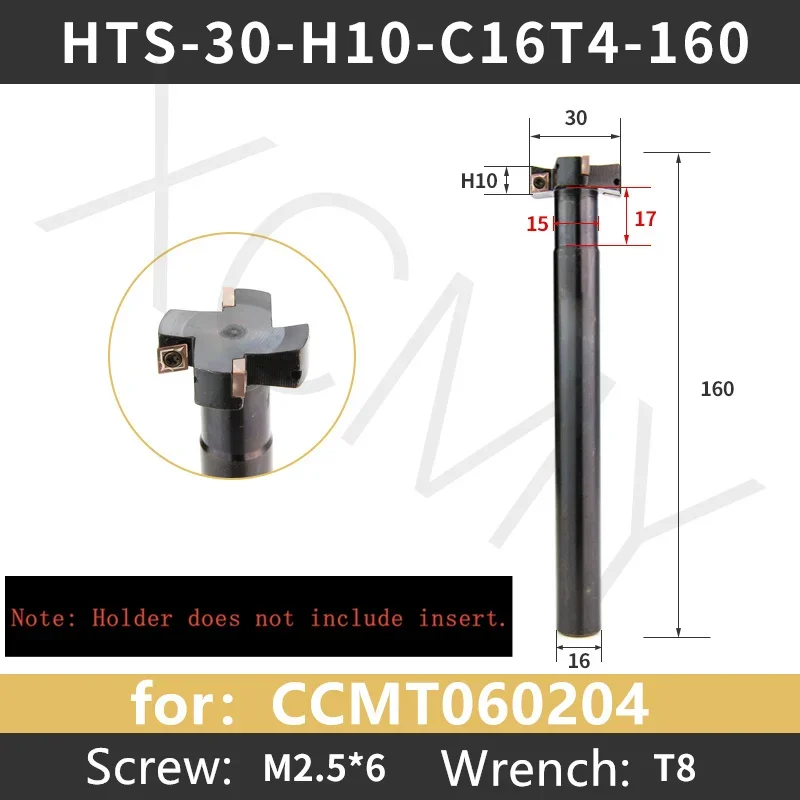 Fresa con ranura en T HTS D20-80 H08 H10 fresa con ranura Trapezoidal fresa lateral para CCMT06024 MPHT 060304 Inserto CNC