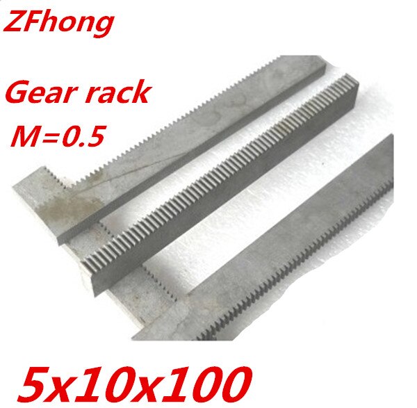 2Pcs 0.5Mod 0.5 Modulus 5*10 High Precision Gear Rack 45# steel length 100mm