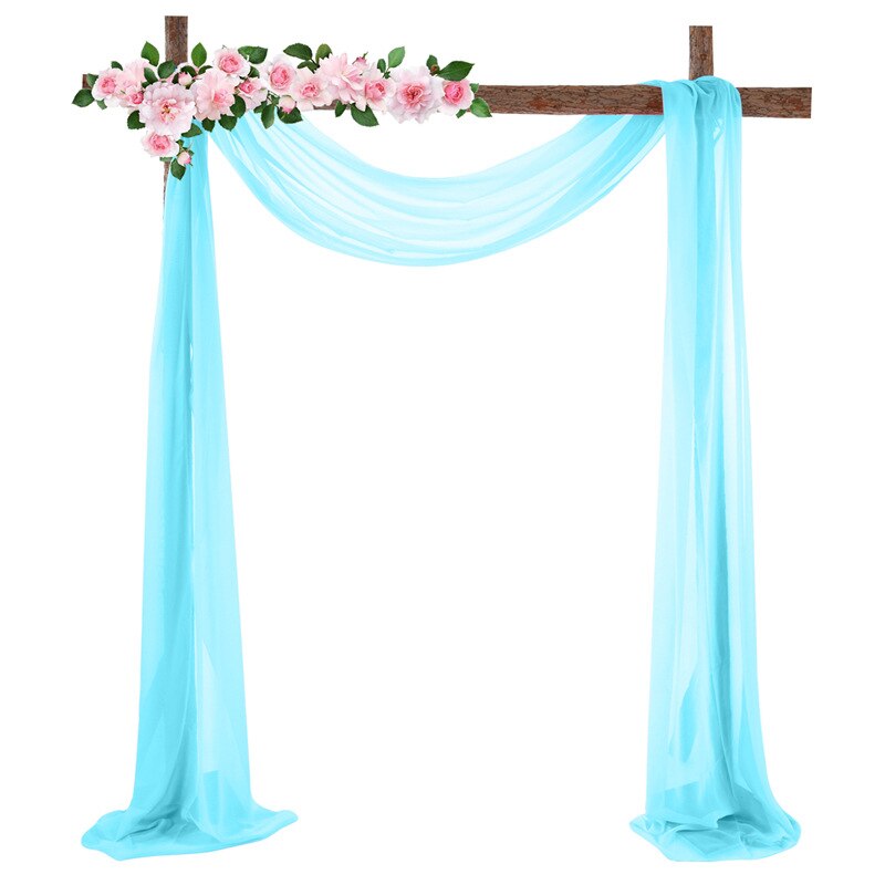 Tela de gasa transparente para decoración de boda, rollo de tul de 70x550CM para decoración de arco de boda, DIY, paneles de , suministros para eventos colgantes: Azul