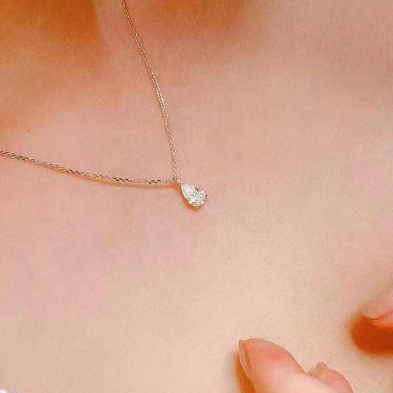 Oevas 100% 925 Sterling Zilver 0.75 Carat Water Hoge Carbon Diamanten Hanger Ketting Voor Vrouwen Sparkling Party Fijne Sieraden