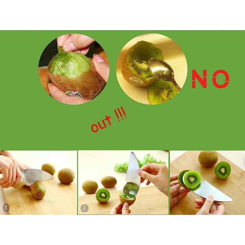 Linsbaywu Rvs Kiwi Geschild Artefact Fruit Mes Fruit Pulp Opgegraven Lepel