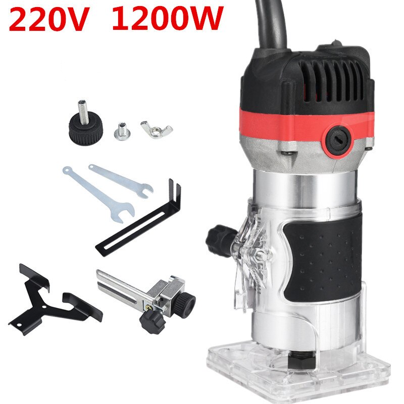 1200W 35000rpm Woodworking Electric Trimmer Wood Milling Engraving Slotting Trimming Machine Hand Carving Machine Wood Router: US