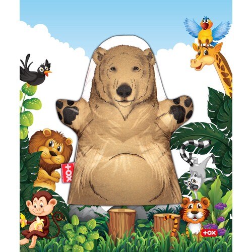 Tox bear animais selvagens sentiu fantoche mão