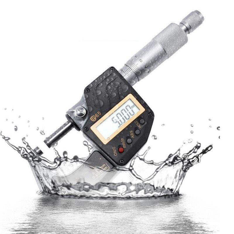 Electronic Digital Outer Diameter Micrometer 0-25mm Liquid Crystal Digital Display Waterproof Micrometer Spiral Micrometer