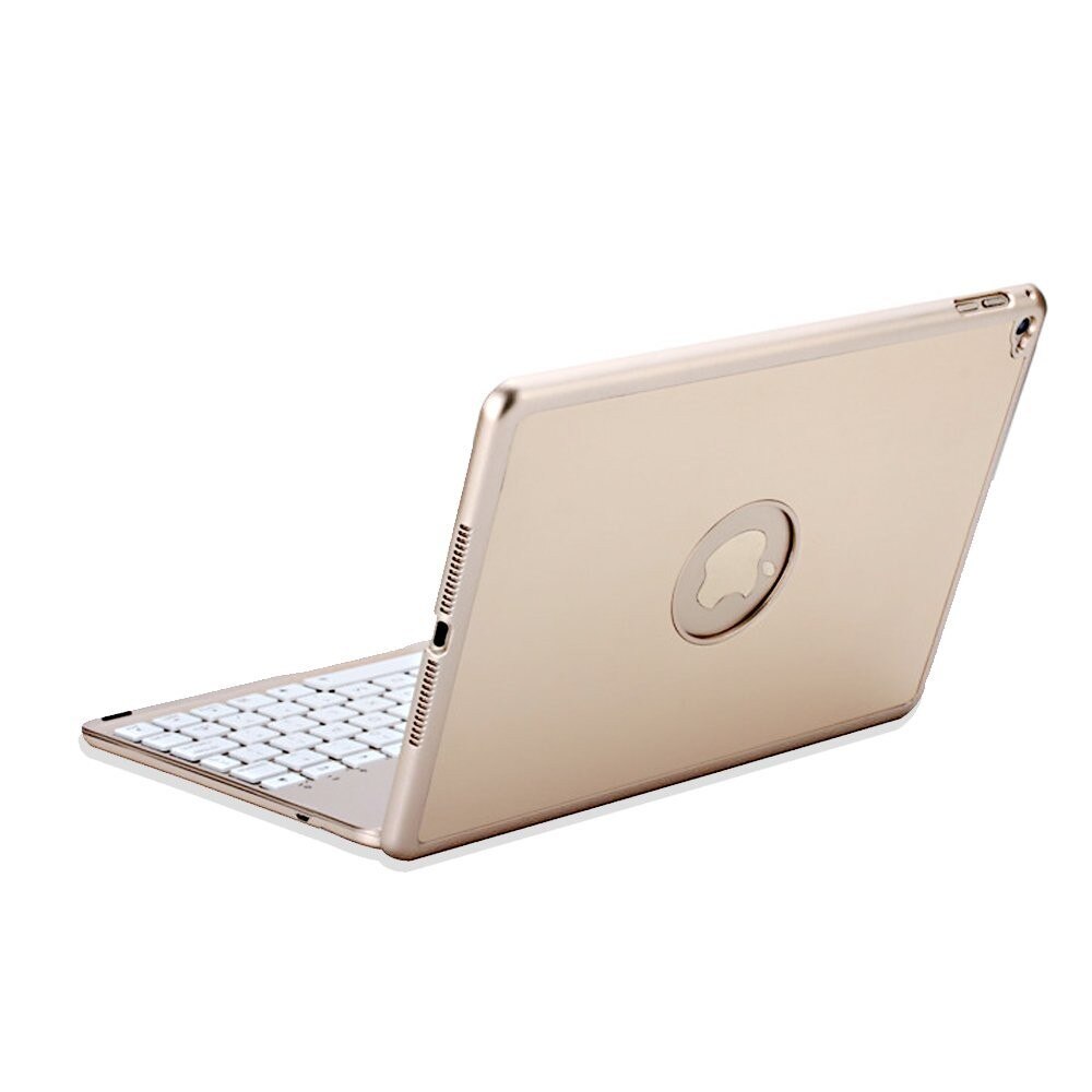 F8S F8AS F8S Pro Aluminum Alloy Colorful Backlight Bluetooth Keyboard Case with Folding Cover For iPad: F8S Pro F8S Gold