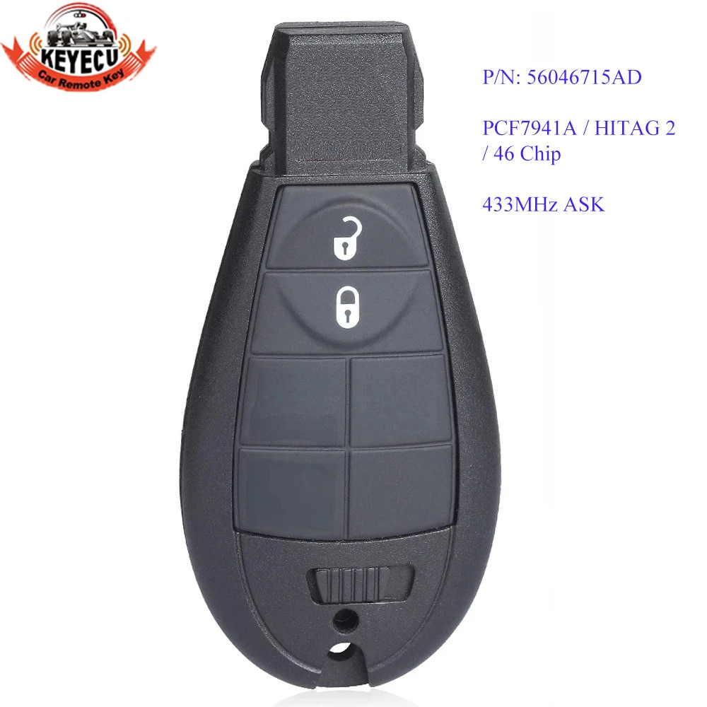 KEYECU Remote Key Fob 433MHz ID46 Chip for Chrysler Grand Voyager 300C 56046715AD 68066859AF 56046710AE 56046710AF 56046710AG
