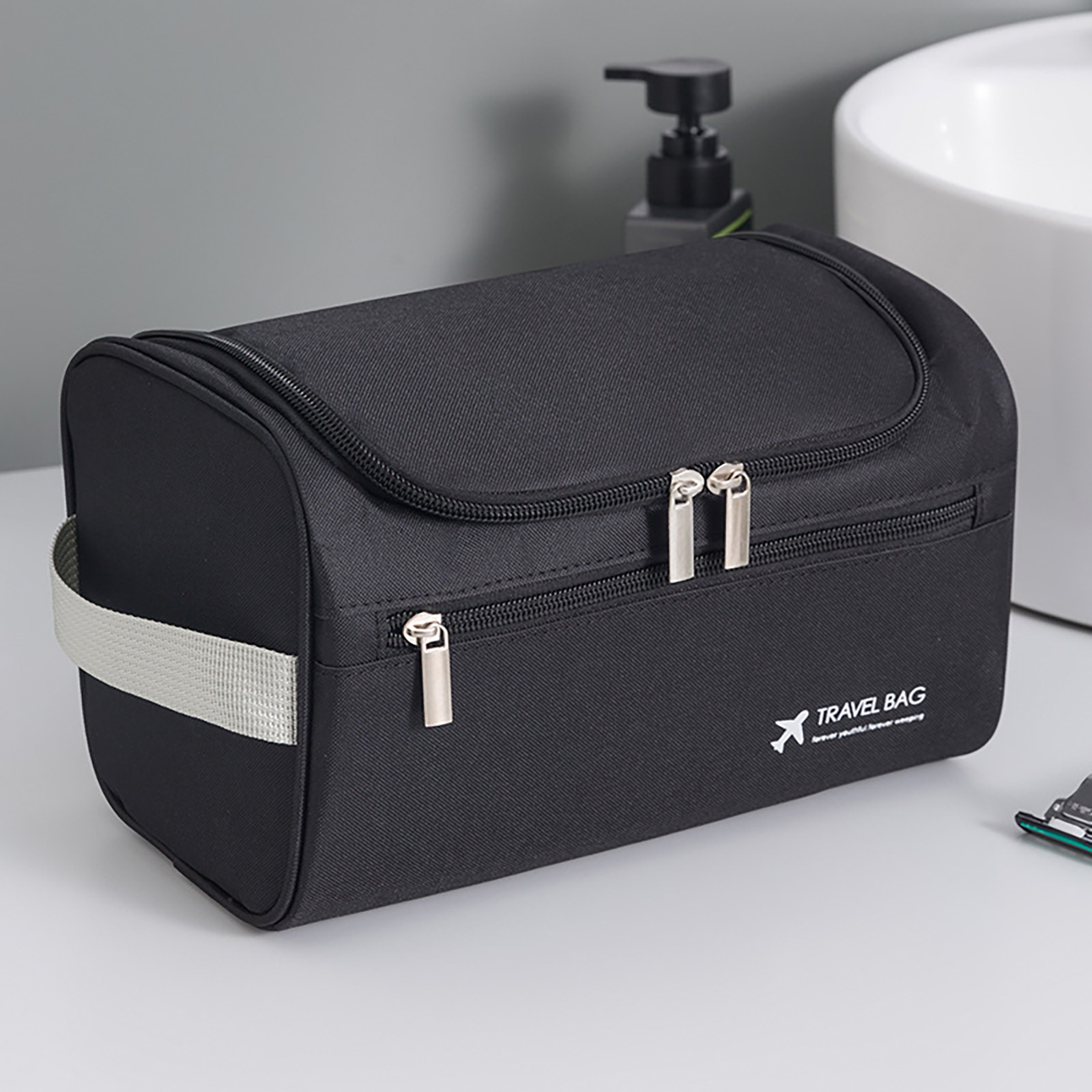 Neceser de viaje colgante, organizador y Kit Dopp de higiene para el baño con gancho para accesorios de viaje, artículos de tocador, baño Shav