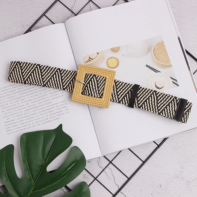 Twotwinstyle zomer hoge taille slanke riem voor vrouwen gestreepte riemen dames jurken accessoires tij: Gestreept