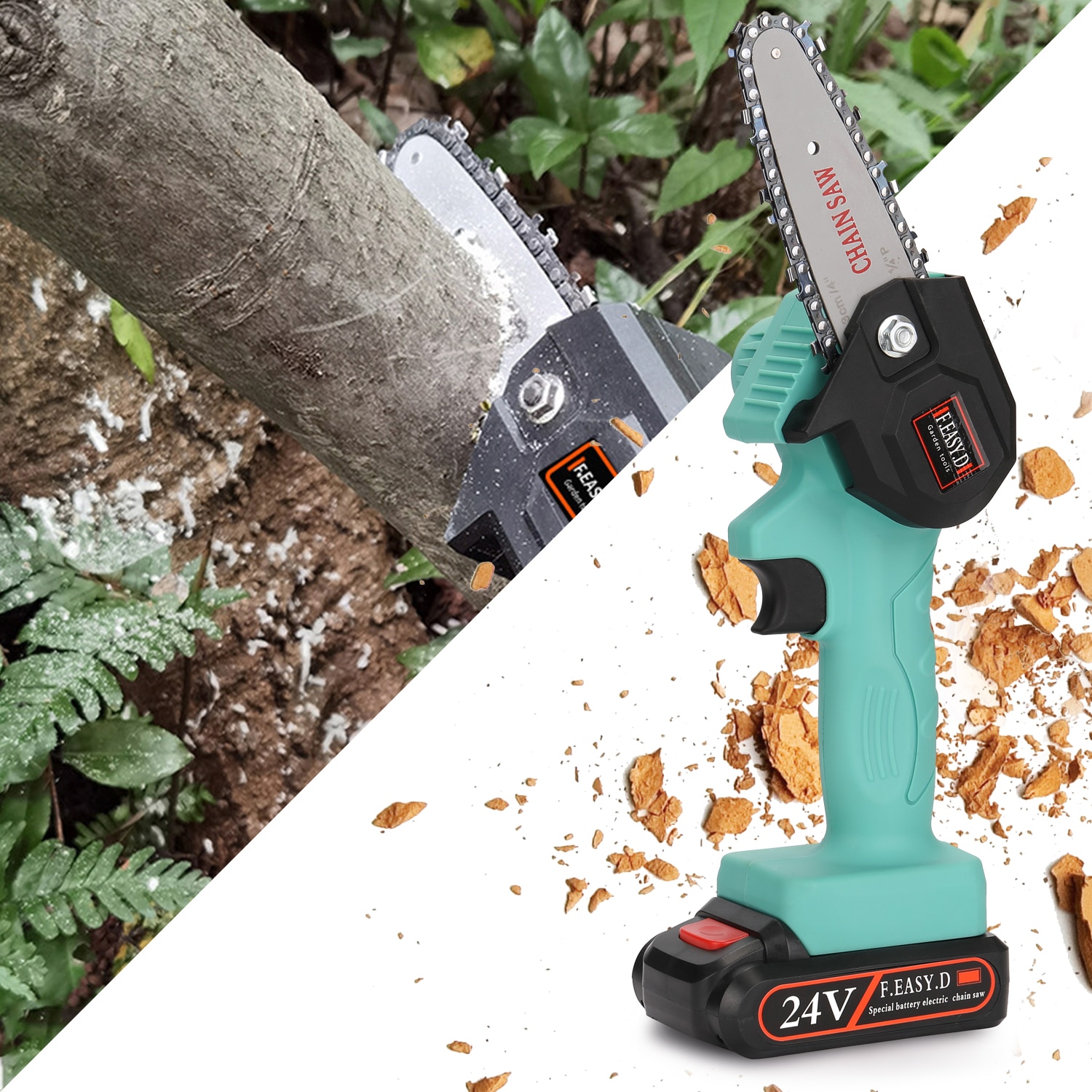 Portable Electric Pruning Saw 24V Lithium Battery Rechargeable Electric Saws Woodworking One-handed Electric Saw Garden Logging