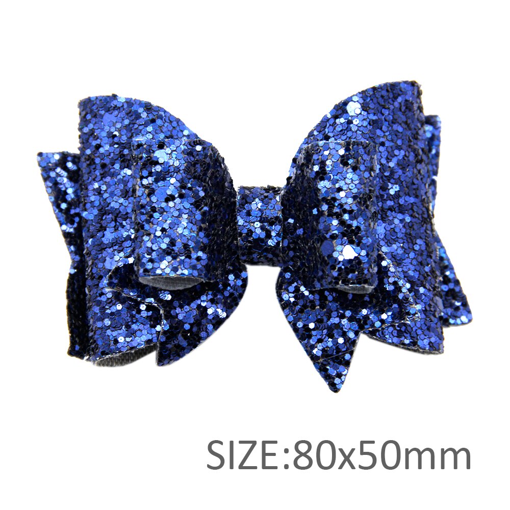 Lazos de pelo con purpurina gruesos de Color sólido 10 Uds 79*54mm, materiales hechos a mano para hacer accesorios para el cabello, sin Clip, 10Yc9692: 1099231007