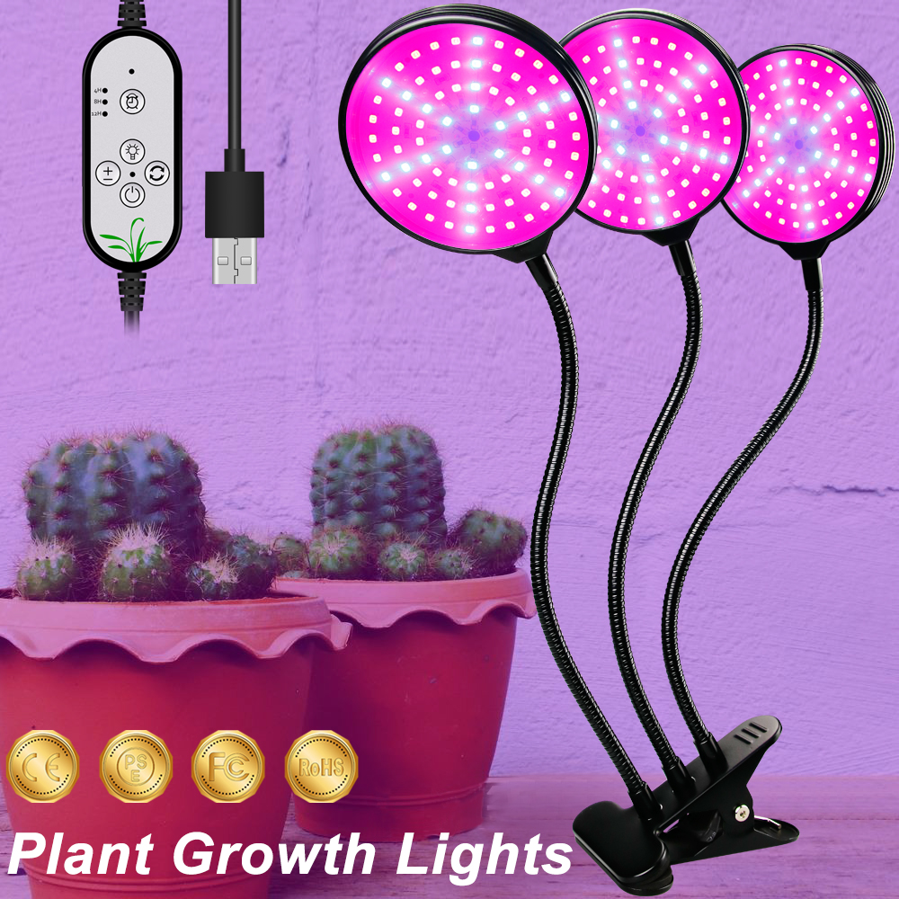 USB LED Grow Light 5V LED Grow Light Full Spectrum For Plants Lamp Aquarium For LED indoor Vegetable Flower seedling Grow Tent: 45W 3Heads