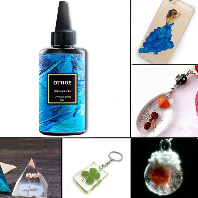 30/100/200g resina ultravioleta cola dura cura gel uv diy jóias artesanato fazendo