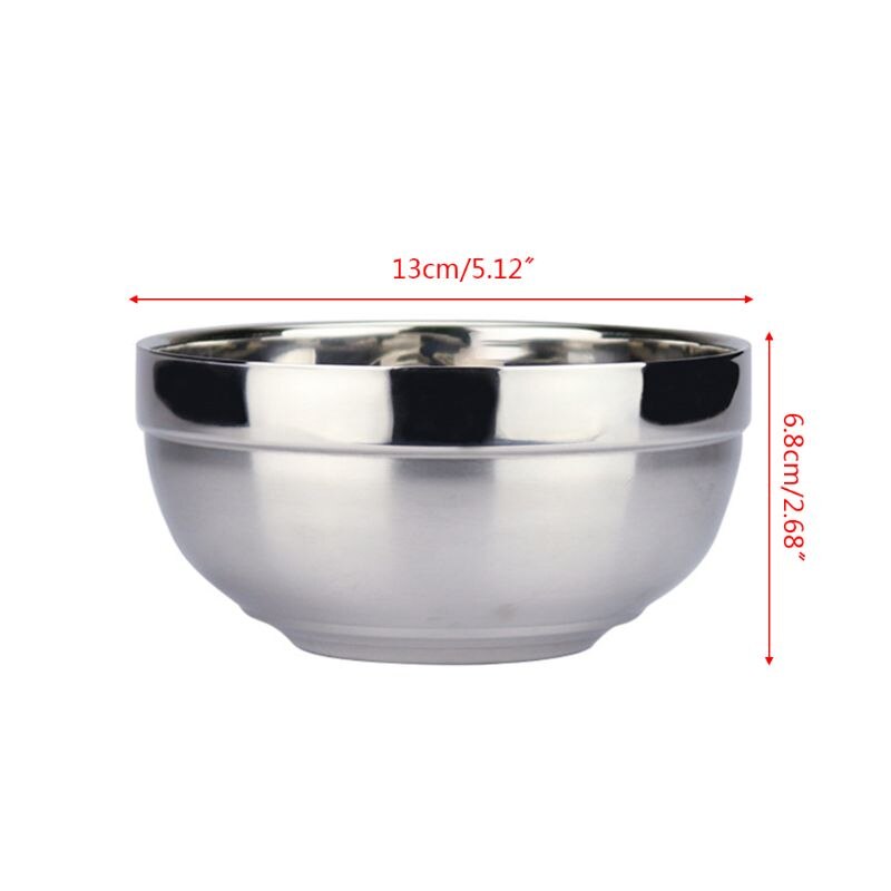 YYSD Eco-friendly Double Layer Anti-Rust Stainless Steel Classic Bowl Thermal Insulation Kitchen Flatware: 02