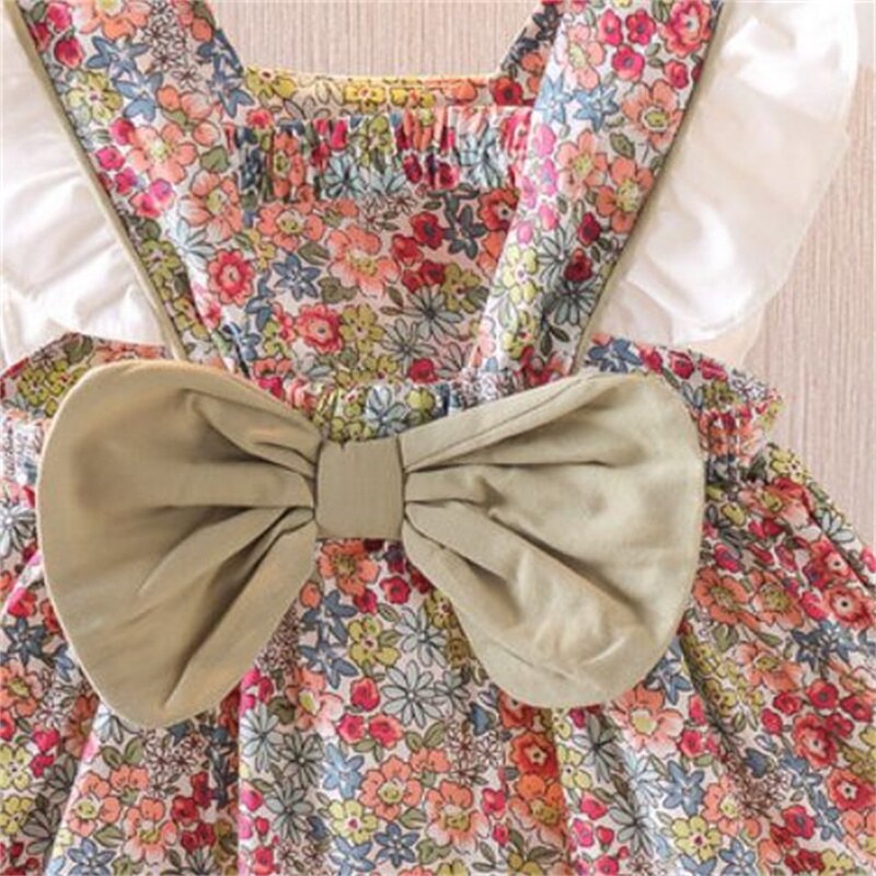 Lawadka 12M-4T Summer Baby Girl Clothes abito con fiocco in cotone con stampa per ragazze abiti da festa per il primo compleanno 2022 nuovi vestiti per bambini