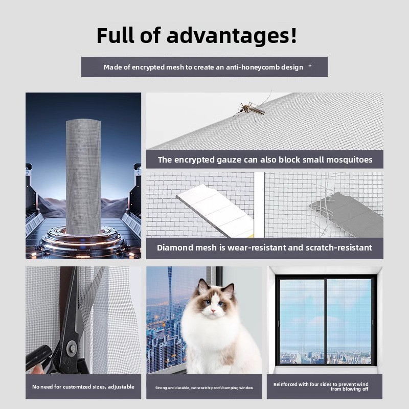 Magnetische Anti-muggen Onzichtbare Venster Scherm Mesh Eenvoudige zelfladende Type Huishoudelijke zelfklevende Magneet Gordijnen