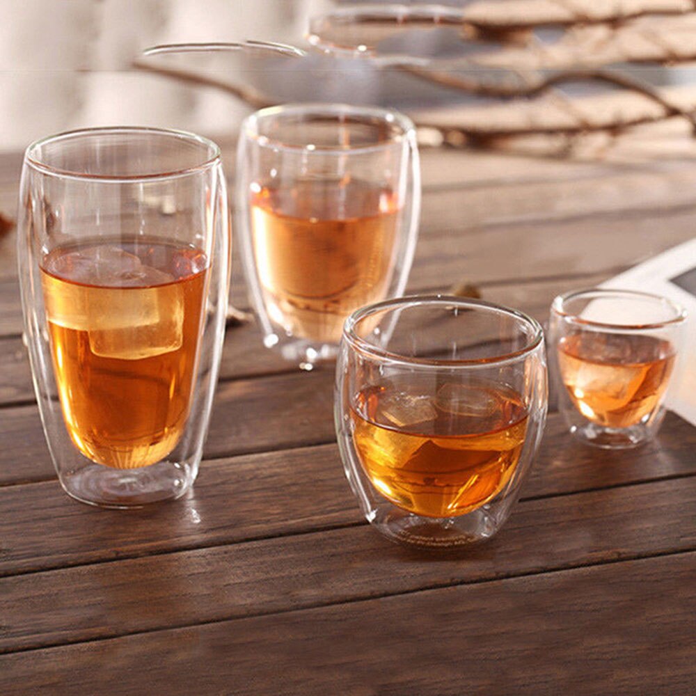 80-600ml glas kaffemuggar tekopp kök bar öl drycker klar matsal mjölk glasvaror isolerad termisk behållare kontorsmugg