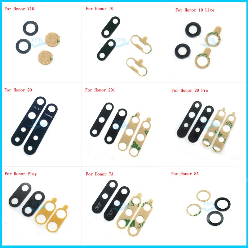 20pcs Zurück Hinten Kamera Objektiv Glas Abdeckung Ersatz Für Huawei honor Spielen 10 V10 10 lite 20 20i 20 pro 7A 8A 9A Mit Klebstoff