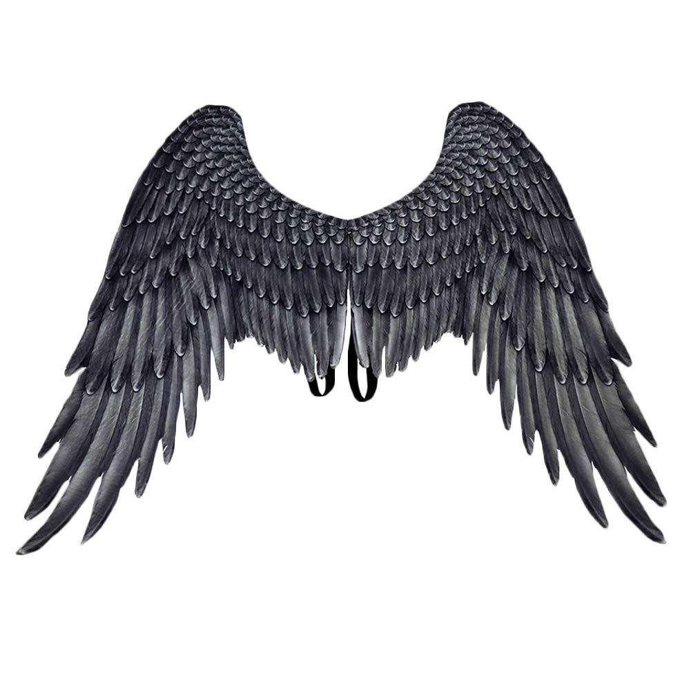 Costume 3D d&#39;ange diable à grandes ailes noires, accessoires de Cosplay pour fête à thème de Mardi Gras, pour enfants et adultes: Adult 2