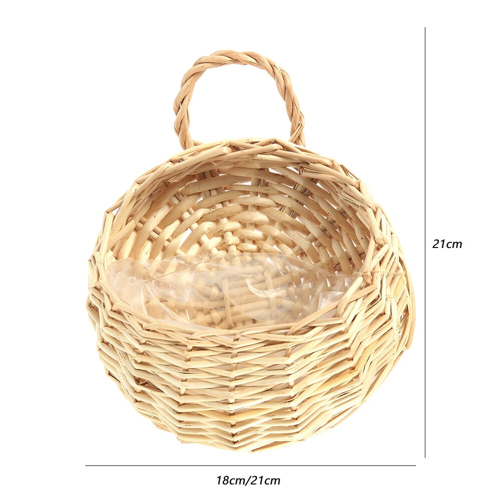Rotin fleur panier vert vigne Pot planteur suspendus Vase conteneur mur plante panier pour jardin fleur maison Pot paniers: Jaune clair