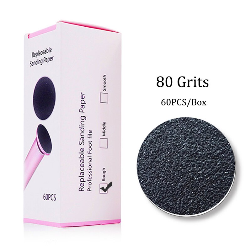 60 Stks/partij Vervanging Schuurpapier Schijf Schuren Papier Accessoire Voor Elektrische Voet Eelt Remover Tool Pedicure Voet Bestand 60 Stuks: 80 Grits