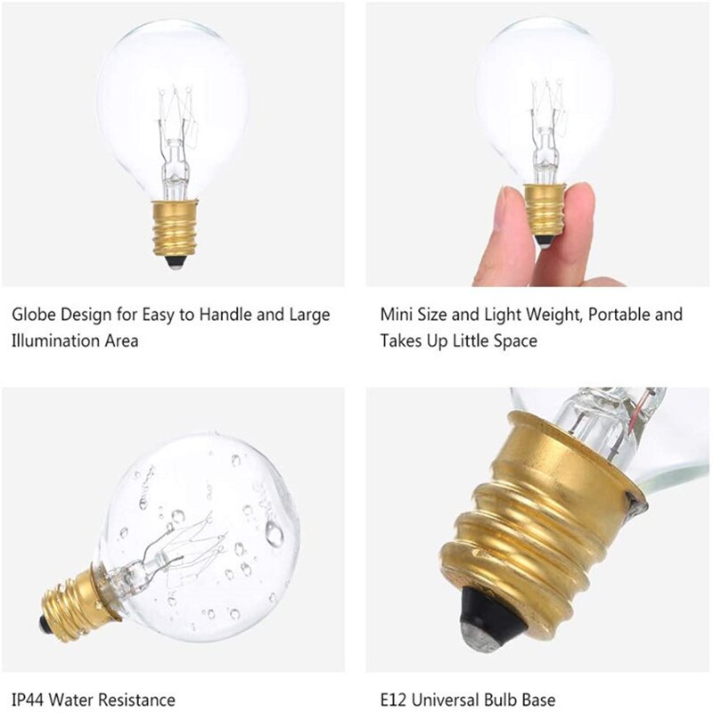 25 Tungsten Replacement Filament Transparent Light Bulb Light String Spare Light Bulb Accessories Incandescent Light Bulb