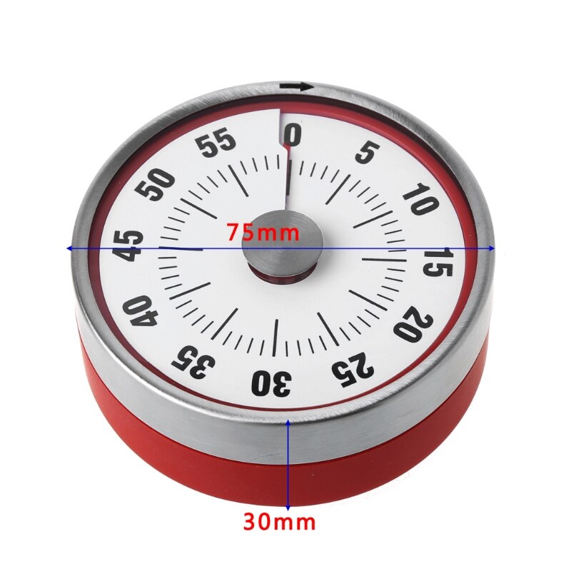 Stainless Steel Magnets Fridge Kitchen Timer Clock Mechanical Reminder Sport Cooking Reminder Counter