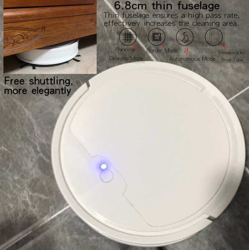 8s robot vacuum cleaner APP Control 1800Mpa suction large dustbin thin fuselage sweep&wet mop multiple cleaning modes