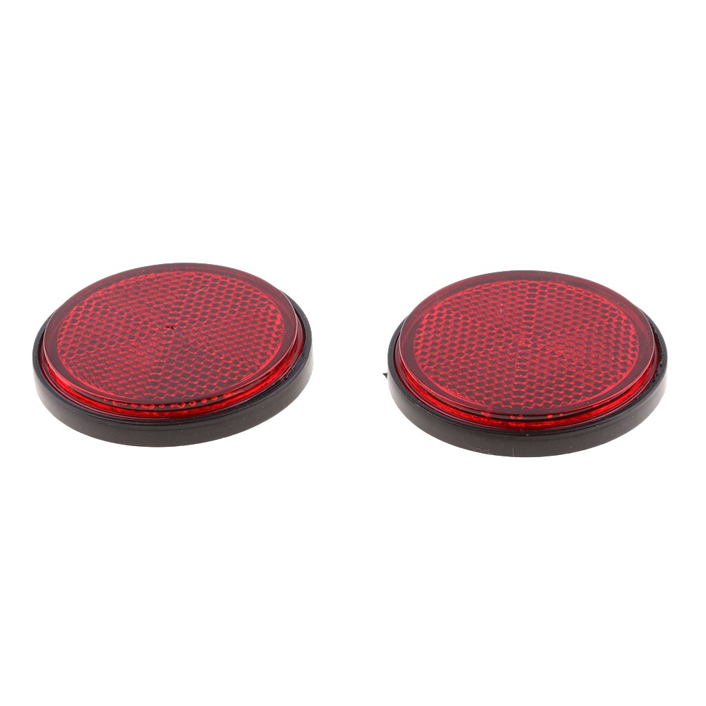 Plastic Car Auto Round Chrome Red Reflective Sticker Self Adhesive Reflector Warning Sign Fits for Motorcycle Bicycles ATV: Red