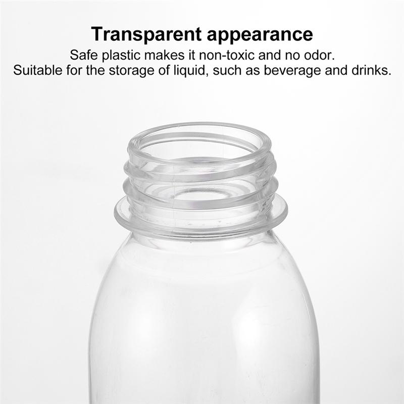 12Pcs 250ML Transparent Plastic Milk Storage Bottles Beverage Drinking Bottles Plastic Milk Bottle Beverage Bottle Sub-Bottling