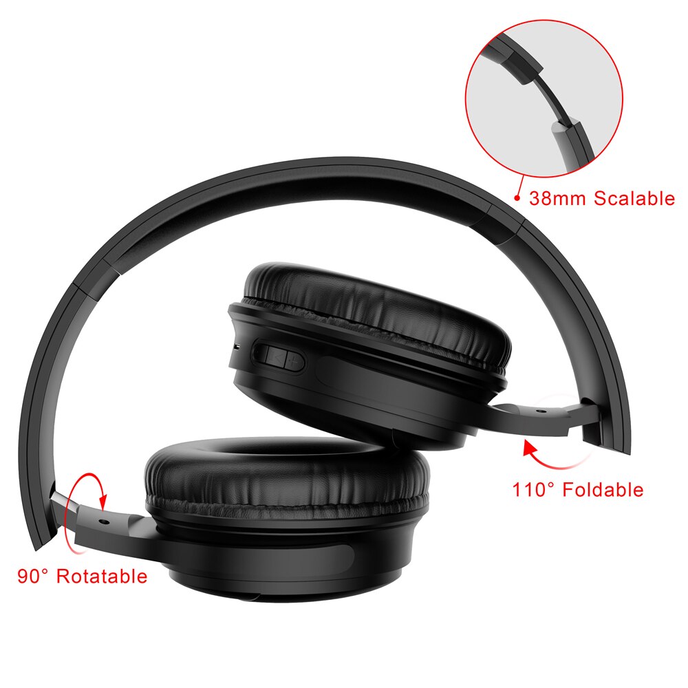 PTM H1 Bluetooth Headphones Wireless Headset Foldable Over-ear Noise Canceling Gaming Stereo Headphone with Mic Support TF Card