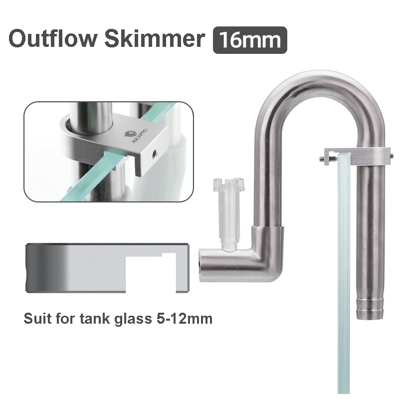 AQUAPRO-Mini tubos de espumadera de entrada y salida de acero inoxidable, filtración de peces y camarones, accesorios para acuario, filtro de salmuera Akvarium y camarones