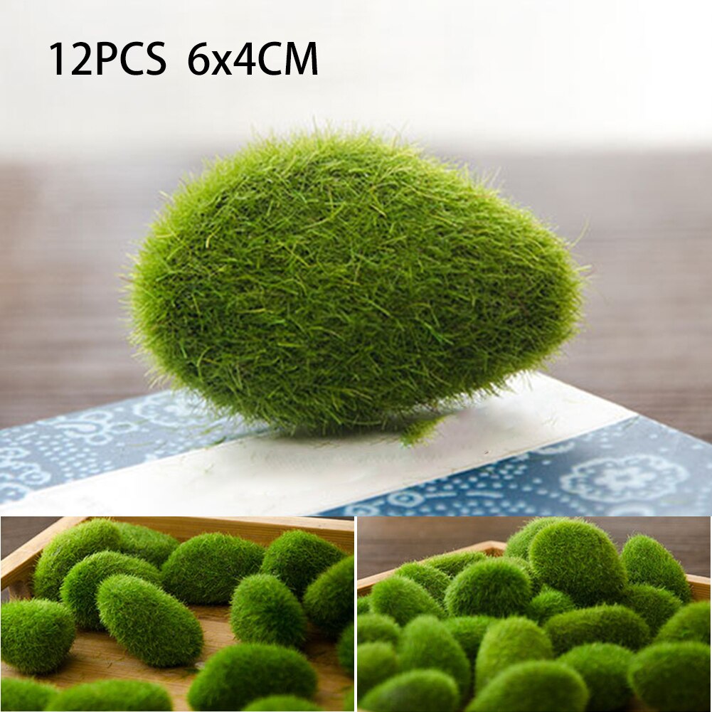 30pcs Artificial Moss Stones Grass Green Plant Home Garden Decor Landscape And Atmospheric