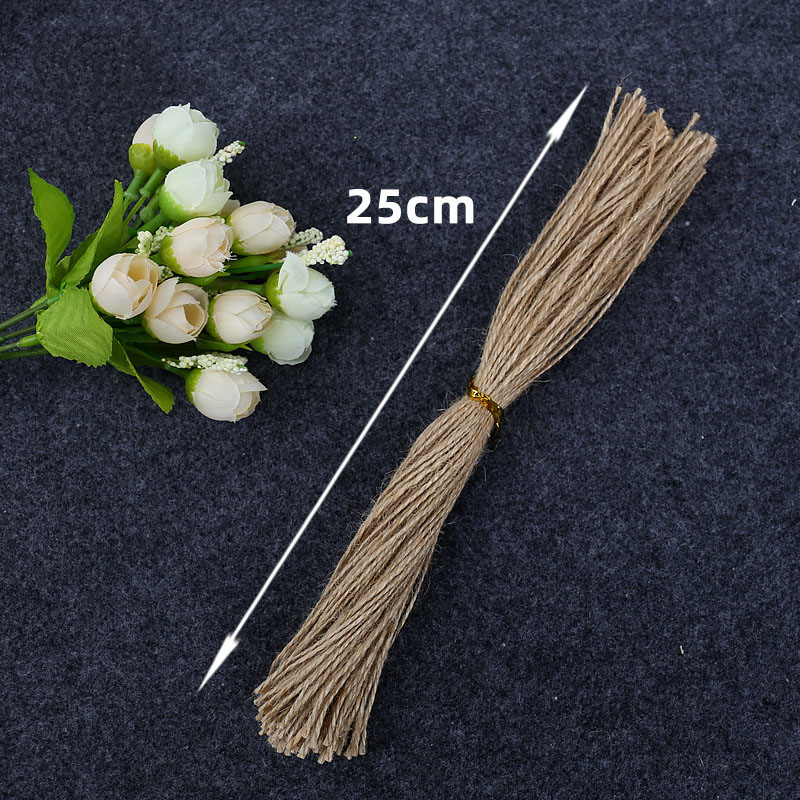 Cuerdas para colgar etiquetas de yute cortadas, 100 piezas, 25cm, cinta de algodón roja y blanca, accesorios hechos a mano DIY, bolsas de , decoración de cajas: jute cords