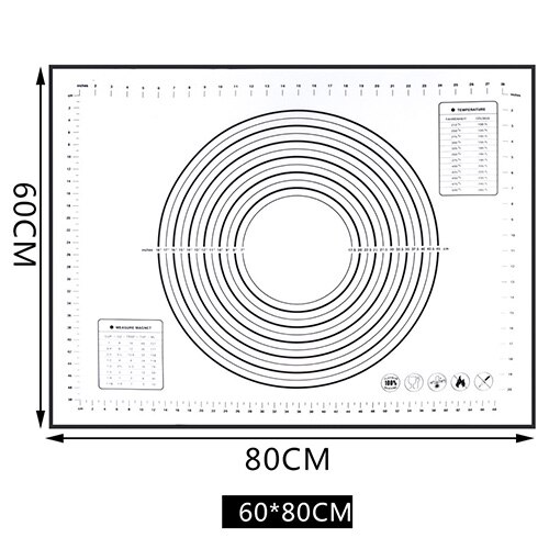 Multifunction Baking Mat Scale Food Grade Silicone Baking Tray Pad Fondant Pad High temperature resistance Placemat Dish: 80x60cm