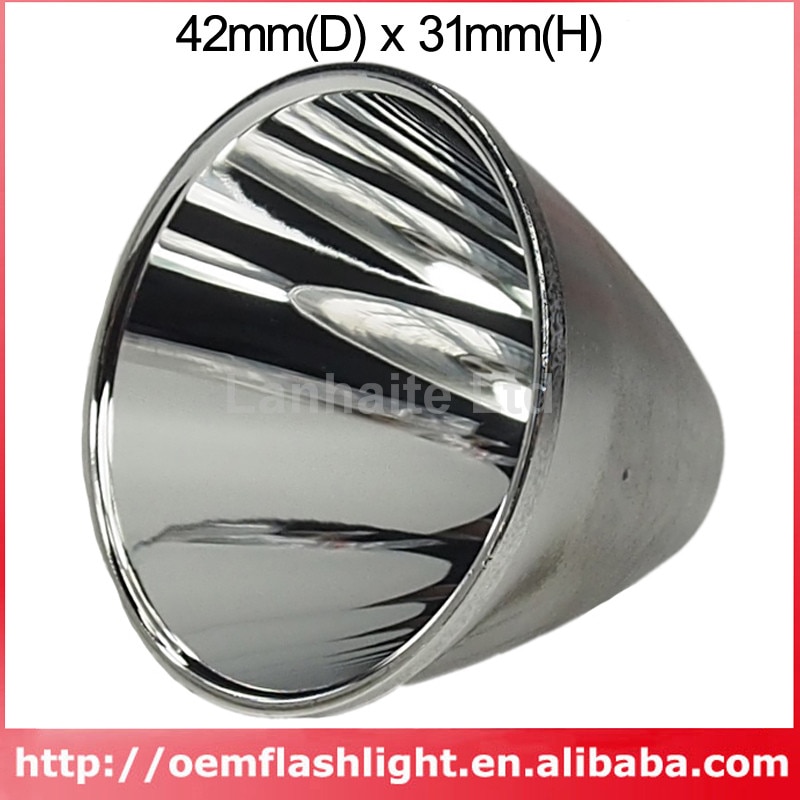 42mm (D) x 31mm (H) SMO Aluminium Reflector voor C8 Cree XM-T6